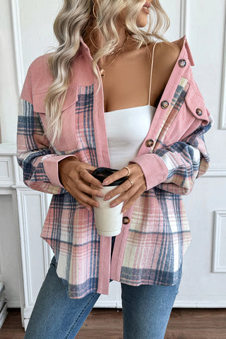 Button-Up Plaid Overshirt