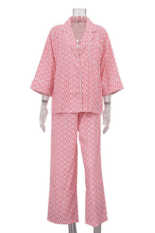Patterned Lounge Pant Set
