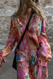Floral Print Wide-Leg Pant Set