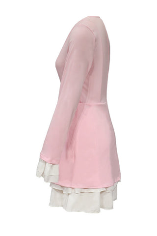 Elegant Ruffle Trim Casual Dress