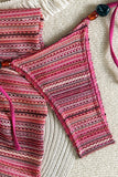 Striped Bikini Set with Cover-Up