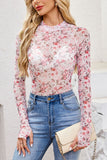Floral Mesh Long Sleeve Top