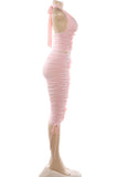 Halter Neck Ruched Short Set