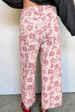 Floral Print Straight-Leg Jeans