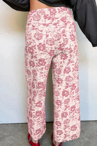 Floral Print Straight-Leg Jeans