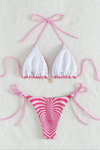 Stylish Striped Bikini Set