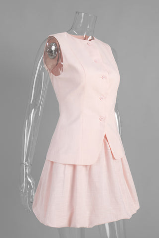Button-Front Skirt Set