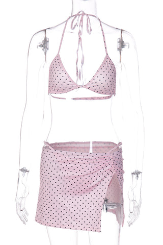 Polka Dot Bikini Set with Cover-Up