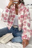 Floral Patterned Zip-Up Cropped Jacket