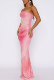 Strapless Floral Maxi Dress