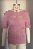 Short-Sleeve Textured Sweater Top