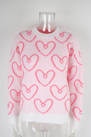Heart Patterned Sweater