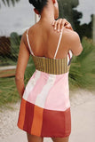 Strappy Colorblock Casual Dress