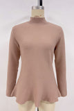Mock-Neck Sweater with Flared Hem