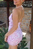Plunge Neck Crochet Detail Dress
