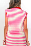 Striped Skirt Set with Polo Top