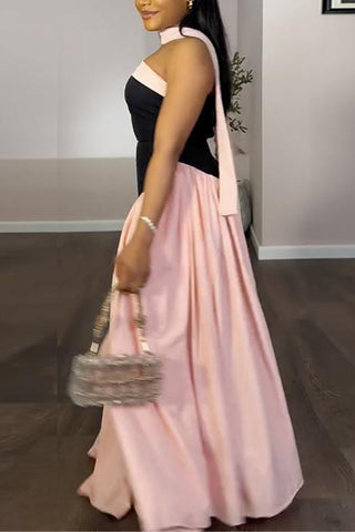 Sleek Halter Casual Dress