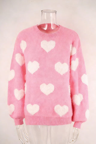 Heart Patterned Cozy Sweater