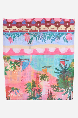 Tropical Print Bikini Set with Cover-Up