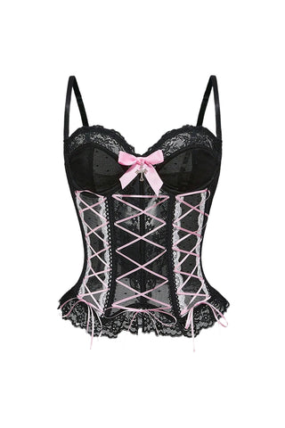 Lace-Up Corset Tank Top