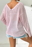Knit Hollow-Out Tie-Front Cover-Up