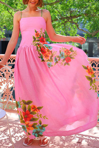 Floral Accent Maxi Dress