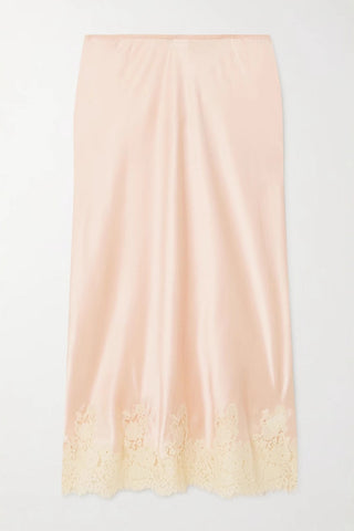 Elegant Lace-Trimmed Skirt Set