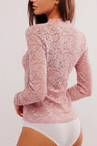 Long-Sleeve Lace Blouse