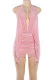 Elegant Plunge Halter Dress