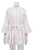 Belted Ruffle Sleeve Dress