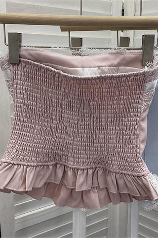 Lace Trim Corset Tank Top