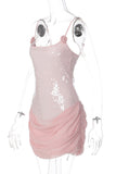 Sequin Embellished Draped Tank Top