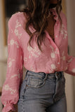 Floral Detail Button-Up Blouse