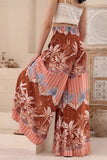 Floral Wide-Leg Casual Pants