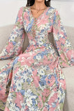 Floral Print Lace-Up Casual Dress