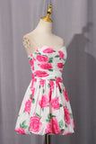 Strapless Floral Evening Dress