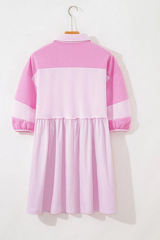Color Block Patchwork Mini Dress