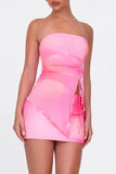 Strapless Ruched Skirt Set