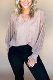 Metallic Pleated Blouse