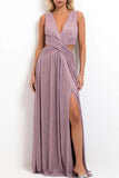 Elegant Evening Gown with Cut-Out Details