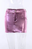 Sleek Metallic Mini Skirt