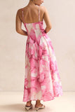 Flowy Spaghetti Strap Midi Dress