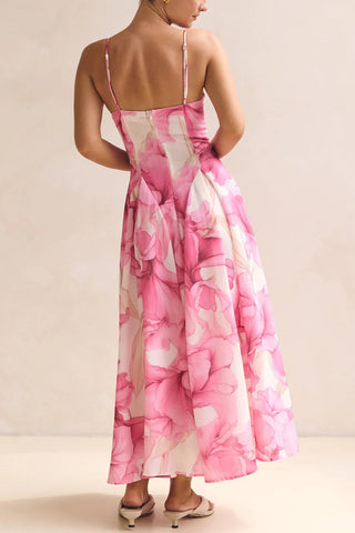 Flowy Spaghetti Strap Midi Dress