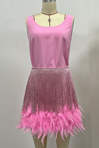 Elegant Sleeveless Skirt Set