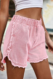 Frayed Hem Casual Shorts