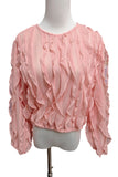 Ruffle-Sleeve Textured Blouse