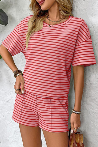 Striped Casual Short Set