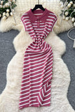 Striped Collared Casual Dress