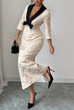 Elegant Floral Embossed Casual Dress