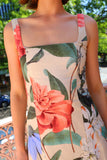 Floral Maxi Dress with Strappy Design